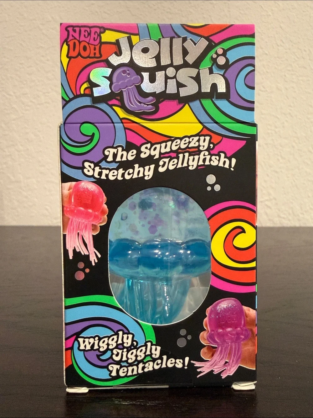 SUPER RARE NeeDoh Jelly Squish Super Solid Squish Jelly fish Toy - Blue